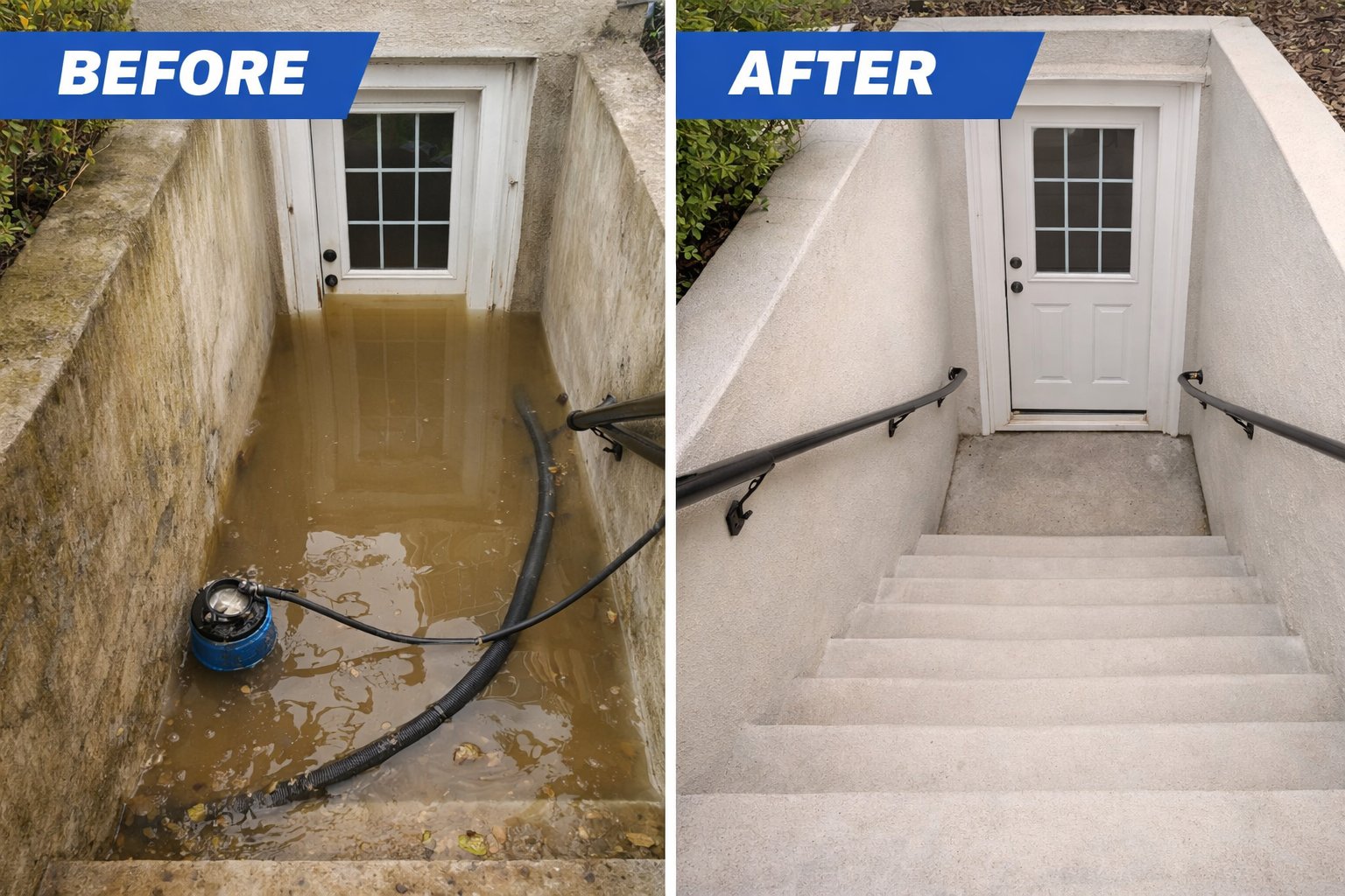 Basement flood restoration before and after Charleston SC